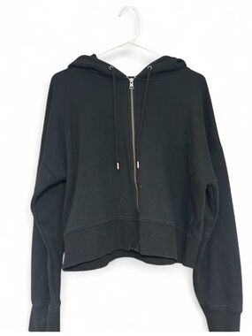 Black Zip-Up Hoodie Sweatshirt - Women